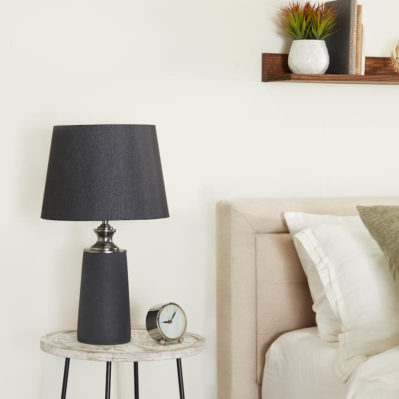 Cement Stone Room Table Lamp - Black - Roche River Decor