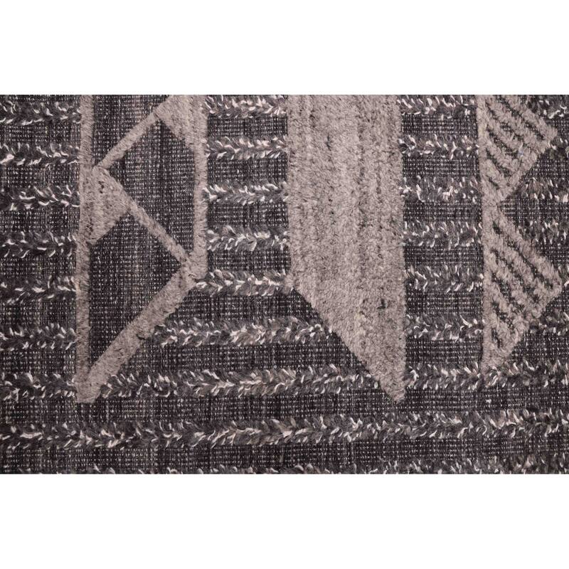 ECARPETGALLERY Hand-knotted Tangier Charcoal Wool Rug - 8'4 x 10'3