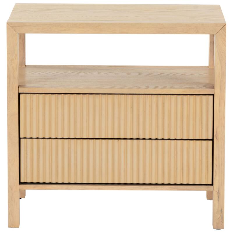 SAFAVIEH Couture Shelbie 2-Drawer Reeded Nightstand, Fully Assembled