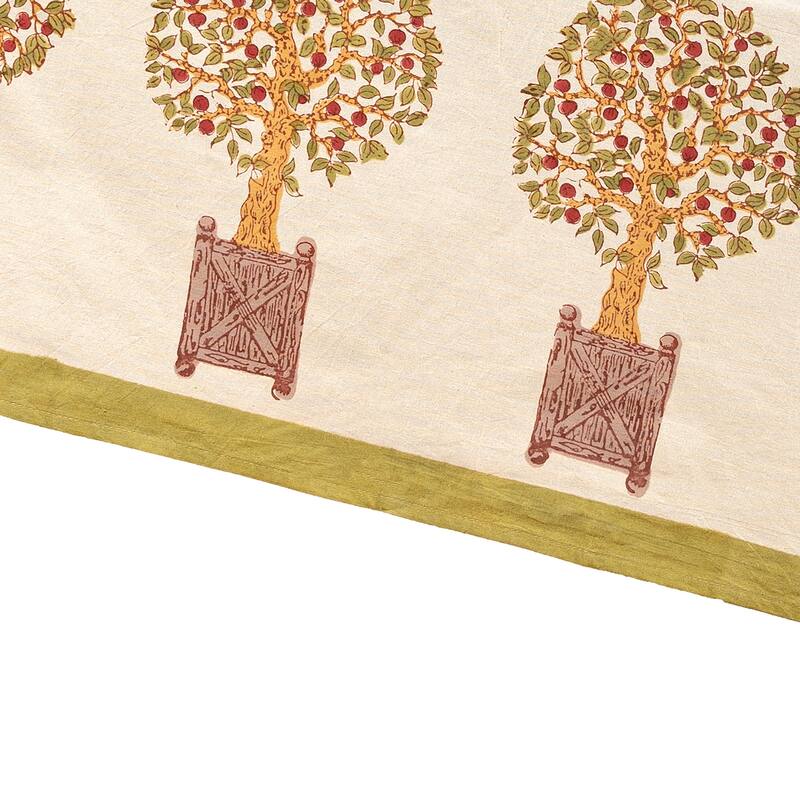 Couleur Nature Orange Tree Tablecloth - Red/Green