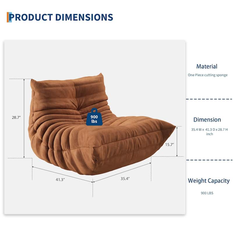 Bean Bag Chairs for Adults, Memory Foam Couch Single Sofa Chair