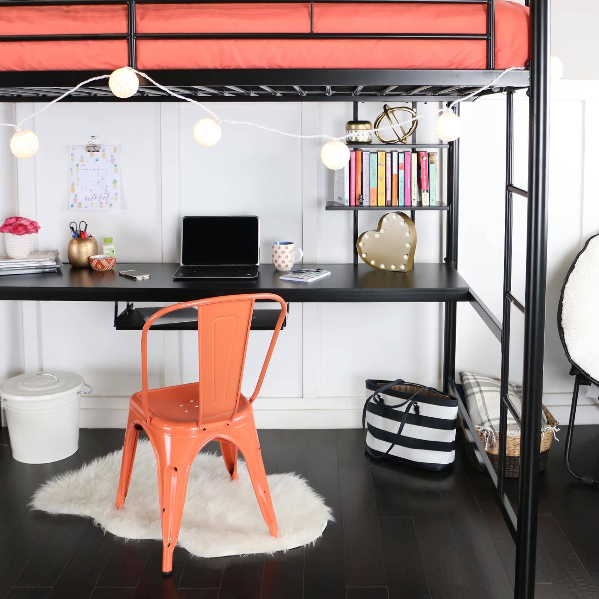 Taylor & olive abner black store metal full size loft bed
