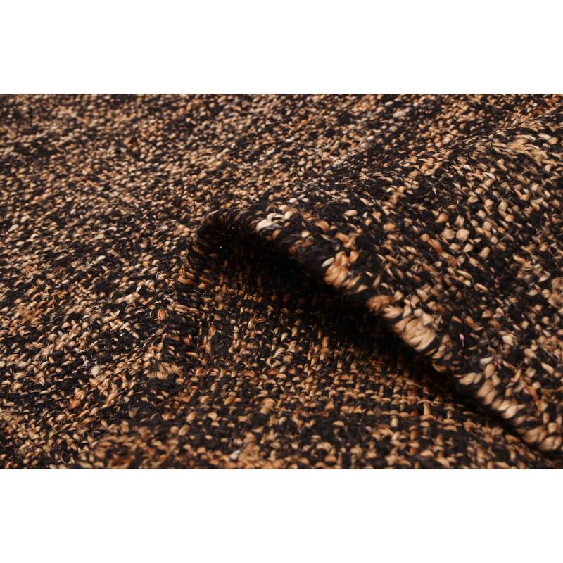 ECARPETGALLERY Flat-Weave Palas Denizli Brown Jute Kilim - 5'4 x 7'7