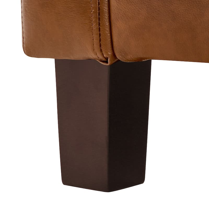3-Seater Genuine Leather Tufted Sofa for Living Room