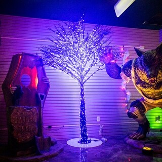 Ice Tree Led 9.5' Black with Purple LED Lights Ice Tree with Stand - Bed Bath ...