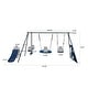 preview thumbnail 4 of 16, 6 in 1 Outdoor Playground Metal Saucer Swing Set with Mini Slide
