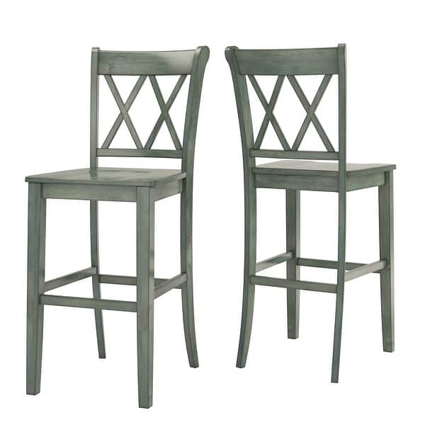 slide 2 of 13, Eleanor X Back Bar Height Chairs (Set of 2) by iNSPIRE Q Classic Antique Sage Green