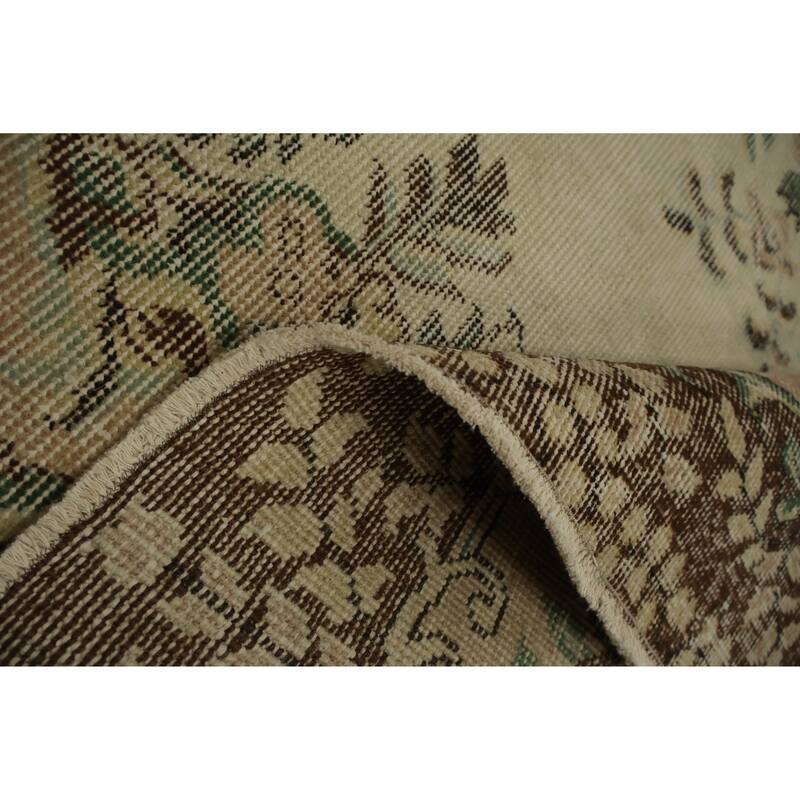 Hand Knotted Oriental 100% Wool Carpet Transitional Floral Beige & Ivories Anatolian Area Rug - 8' 11'' X 5' 3''