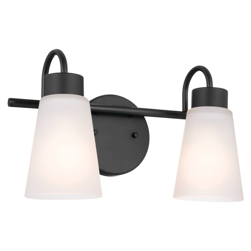 Kichler Lighting Erma 13.5 in. 2-Light Traditional Bathroom Vanity Light - Black - 13.5