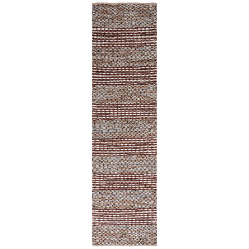 SAFAVIEH Handmade Vintage Leather Meghan Modern & Contemporary Leather - 2' 3" x 9' - Beige/Natural - Runner