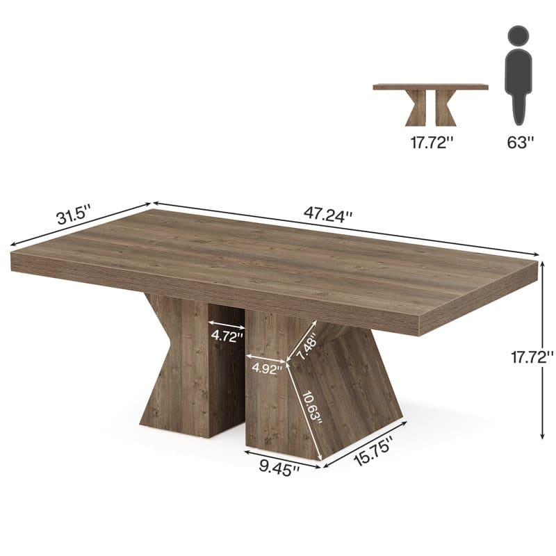 Farmhouse Wood Coffee Table for Living Room