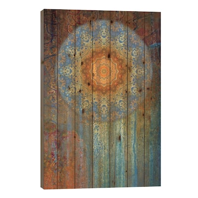 Azuma Mandala Print On Wood by LuAnn Ostergaard - Multi-Color