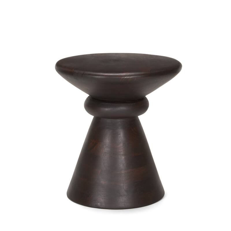 HomeRoots 16" Redwood and Brown Solid Wood and Wood Tray Table - 16.00 in. x 17.50 in. x 16.00 in.