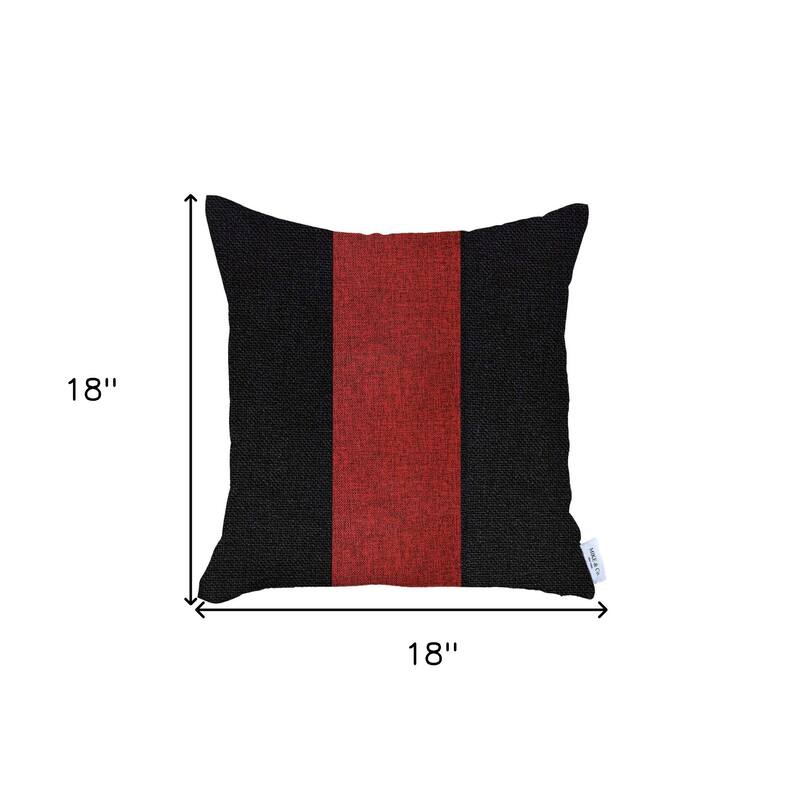Black and Yellow Centered Strap Throw Pillow