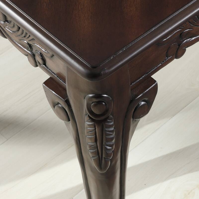 48" Traditional Wooden Coffee Table with Detailed Claw Feet for Living Room
