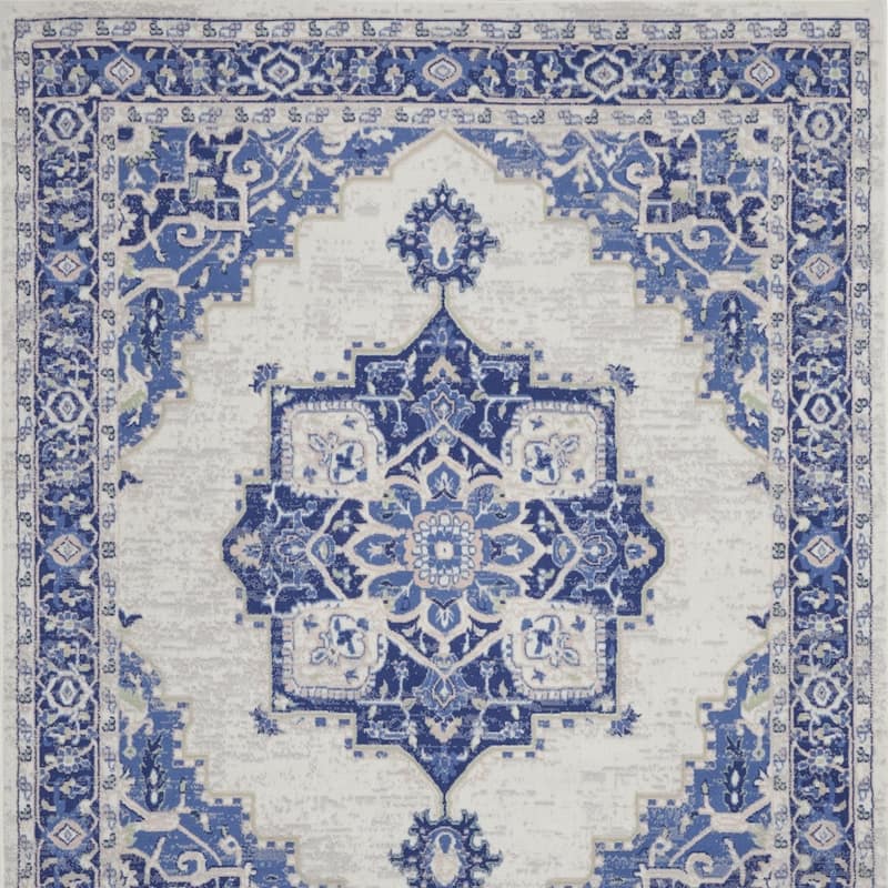 Boviz Power Loomed Distressed Floral Non Skid Stain Resistant Area Rug By HomeRoots - 120' X '84' X '0.39
