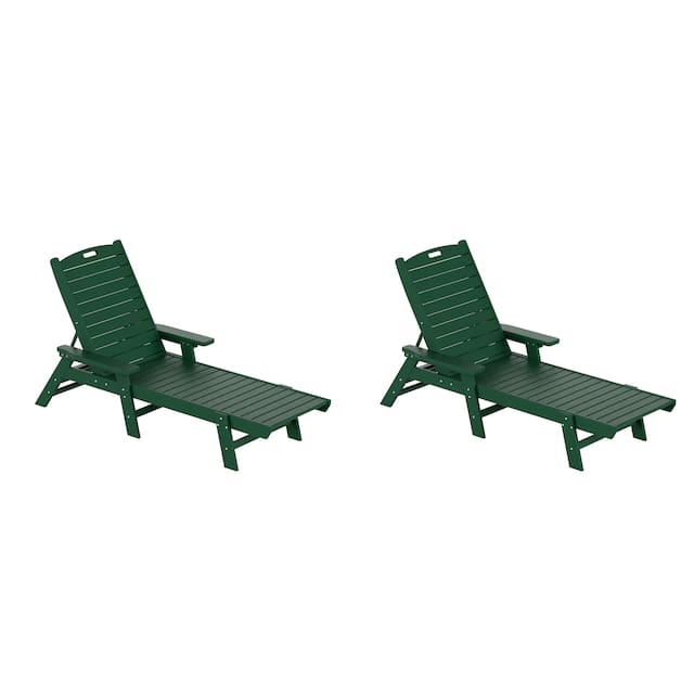 Laguna Weather-Resistant Outdoor Patio Chaise Lounge (Set of 2) - Dark Green