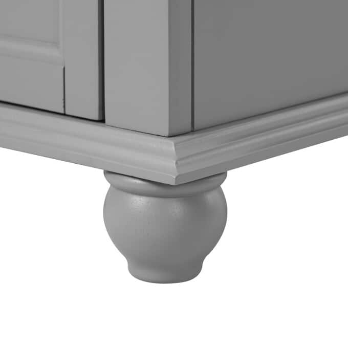 24'' Modern Freestanding Solid Wood Bathroom Vanity with Ceramic Sink, Adjustable Shelf Storage