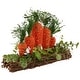 preview thumbnail 3 of 4, Standing Carrots on Floral Foliage Twig Log Easter Decoration - 2"