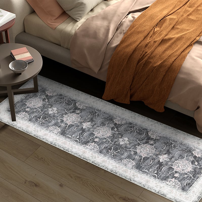 Garvee Boho Rugs Bohemian Rugs Floral Distressed Area Rug
