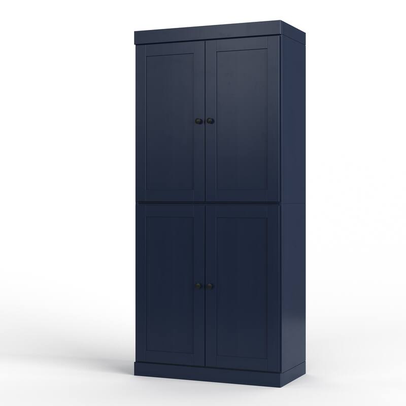 Palace Imports 100% Solid Wood 32" Bathroom Storage Cabinet with Shaker Doors and Adjustable Shelves - Navy Blue