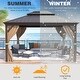 preview thumbnail 50 of 142, Outdoor Hardtop Gazebo Pergola w Galvanized Steel Roof and Aluminum Frame, Prime Curtains and nettings include