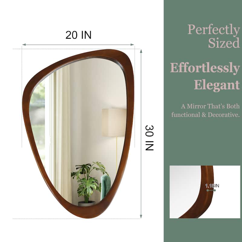 Irregular Solid Wood Frame Decorative Mirror