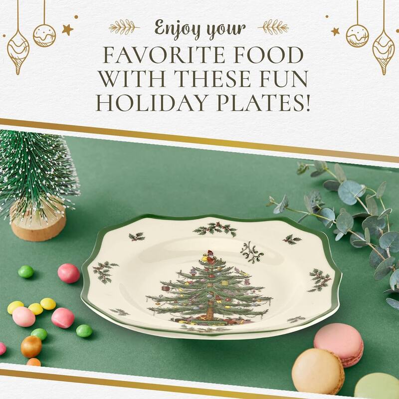Spode Christmas Tree Scalloped Dinner Plate - 10.5 inch