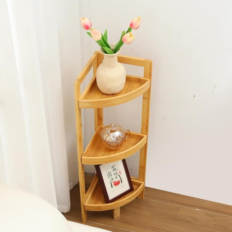 3-Tier Bamboo Corner Shelf