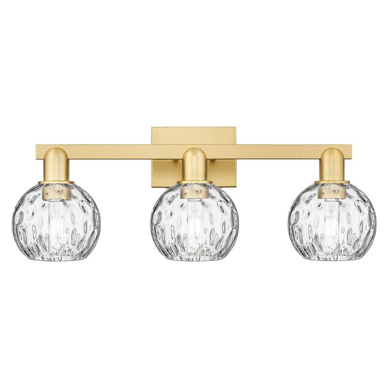 Innovations Lighting Endless Possibilities Arcadia - Athens Water Glass - 3 Light 25" Bath Vanity Light - Satin Gold