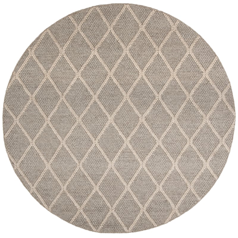 SAFAVIEH Handmade Natura Qiong Wool/ Viscose Trellis Rug - 6' Round - Grey - Round