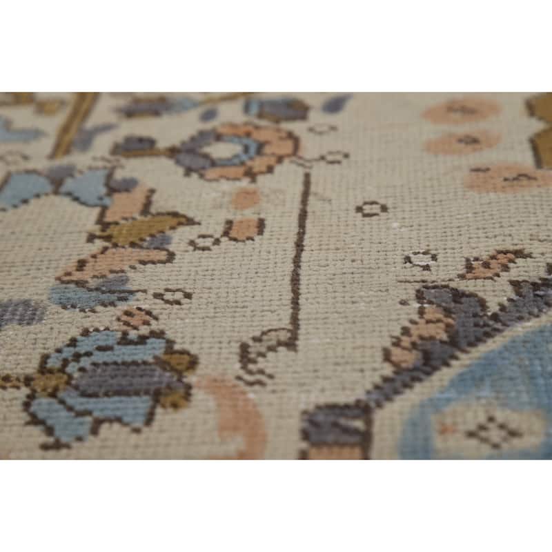 Geometric Tabriz Persian Area Rug Handmade Floral Wool Carpet - 6'7"x 9'8"