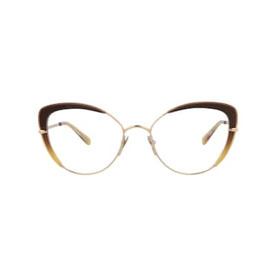 Pomellato Cat Eye-Frame Metal Optical Frames, Transparent Lens, Shiny Pink Gold/Transparent Brown Frame
