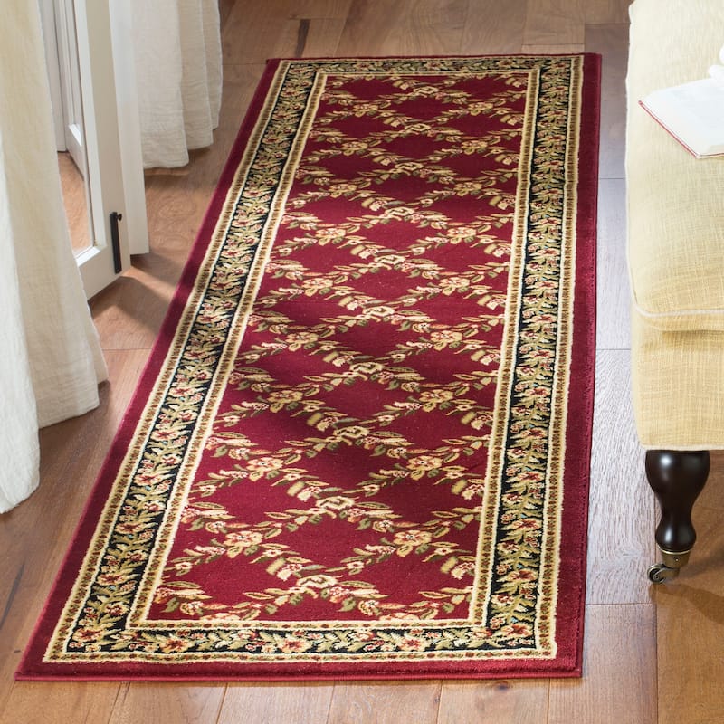 SAFAVIEH Lyndhurst Arenda Traditional Oriental Trellis Rug - 2'3" x 12' Runner - Red/Black