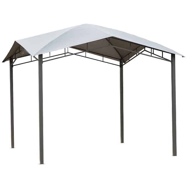 Outsunny 10' x 10' Steel Polyester Fabric Soft Top Outdoor Canopy Gazebo