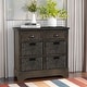 preview thumbnail 24 of 48, 28” Farmhouse Solid Wood Storage Cabinet with Two Drawers and Four Rattan Baskets