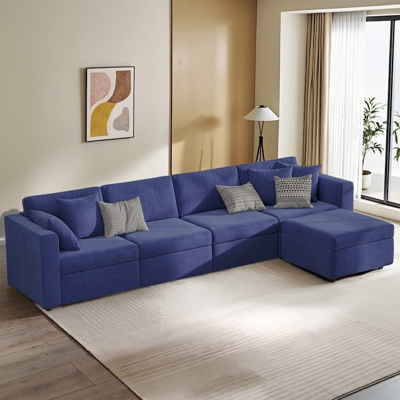 Pocassy Cloud Sectional Couch Upholstered Velvet Couches
