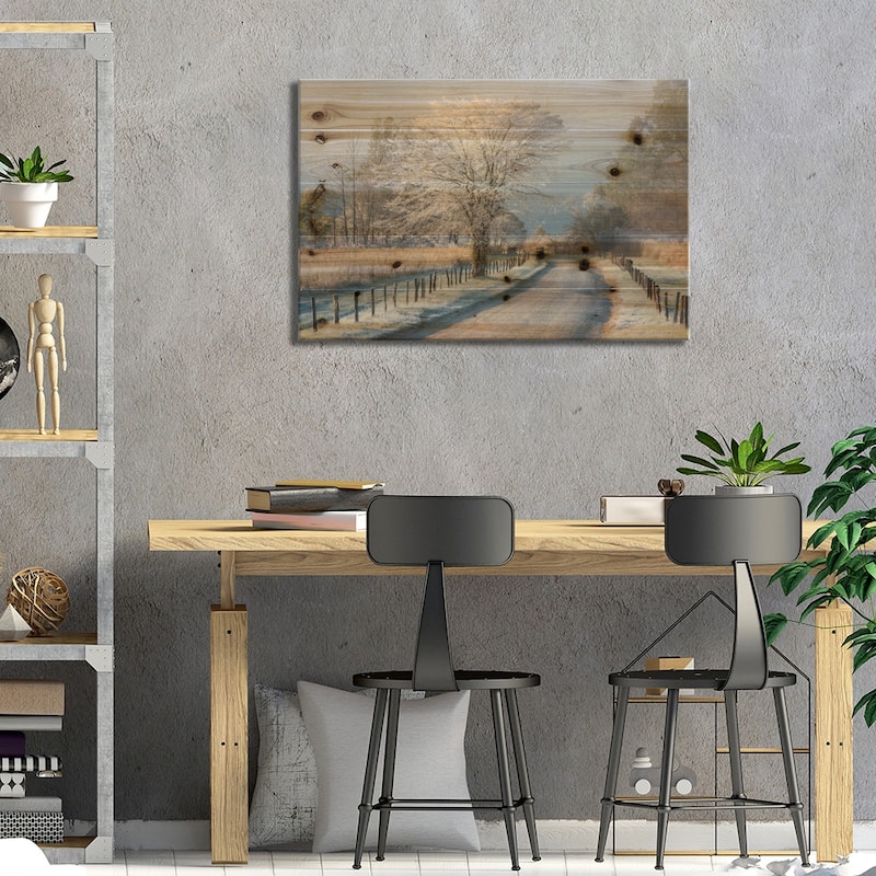 A Frosty Morning Print On Wood by Chris Moore - Multi-Color