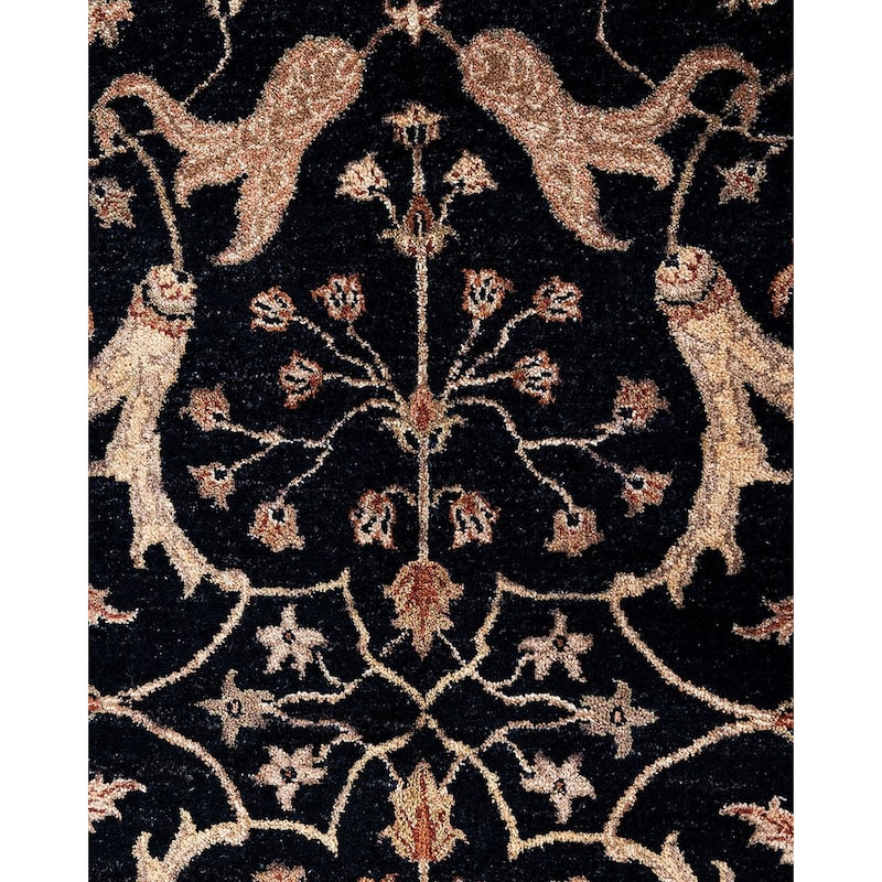 Kashan One-of-a-Kind Handmade Area Rug, Black - 9' 2" x 12' 0"