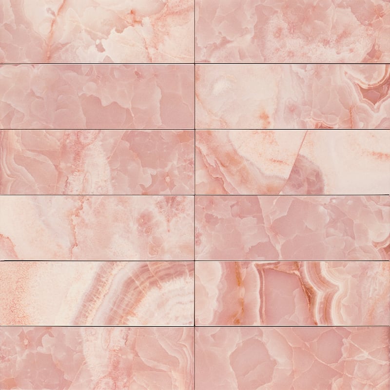 Isla 4x12 Glossy Ceramic Subway Tile - Wall, Backsplash - Rosewood - 4 x 4 Sample