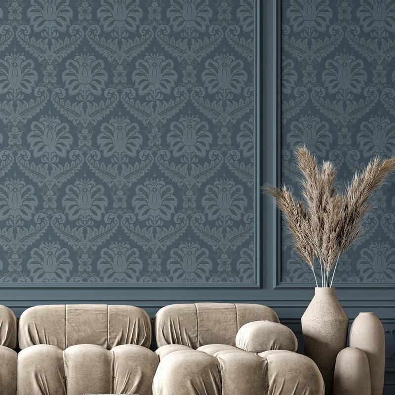 Galerie Wallcoverings Ornamenta Collection Traditional Damask Matte Finish Vinyl on Non-woven Wallpaper Roll