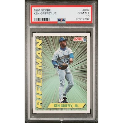 Ken Griffey Jr 1991 Score Rifleman Baseball Card #697 Graded PSA 10 - 8'6" x 11'6"