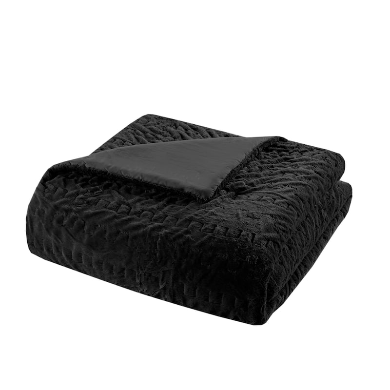 Madison Park Dakota Ruched Fur Down Alternative Comforter Set