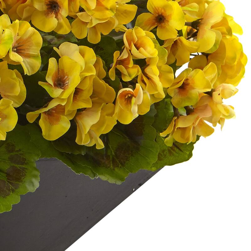 Gothic Glamour Artificial Flower Arrangement with Planter, 20" Tall, Yellow Blooms, Indoor Outdoor Decor - 15