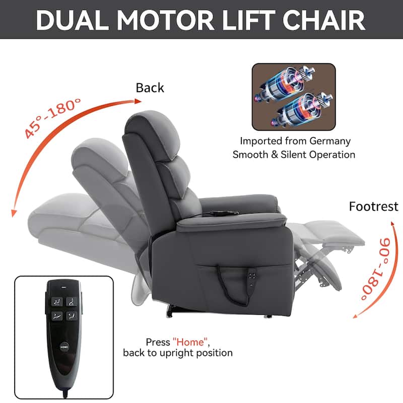 Lift Recliner Chair with Power-Remote and Heat Massage