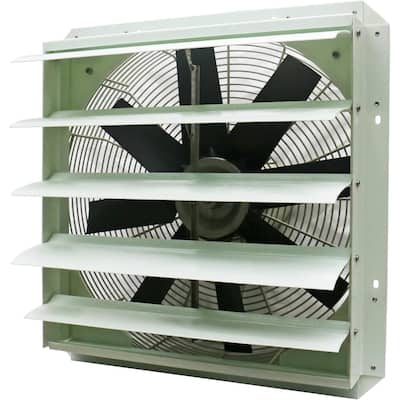 iLiving 18/20/24-Inch Corrosion Resistance Shutter Exhaust Fan, Single Speed - Pale yellow