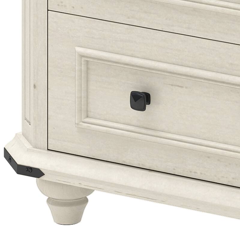 Farmhouse End Table, Sofa Side Table with Charging Station