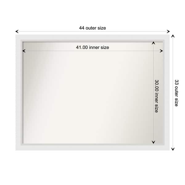 dimension image slide 4 of 93, Wall Mirror Choose Your Custom Size - Extra Large, Blanco White Wood