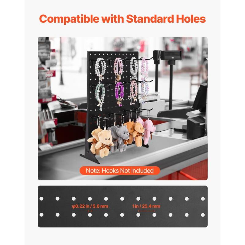 Tabletop Pegboard Stand 4 Pieces with Durable Steel Panels for Displaying Items - 17.32 x 12.99 x 4.49 in