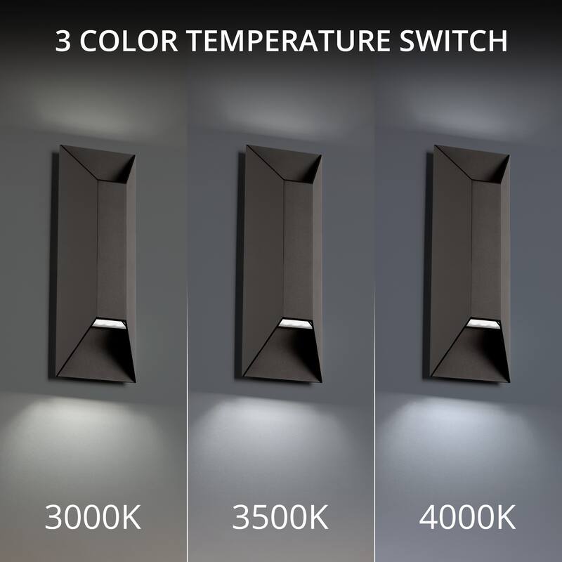 Maglev 10in LED Indoor or Outdoor Wall Light 3-CCT 3000K-3500K-4000K Set to 3000K